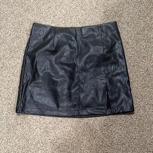 Wild Fable Black Faux Leather Textured Mini Skirt